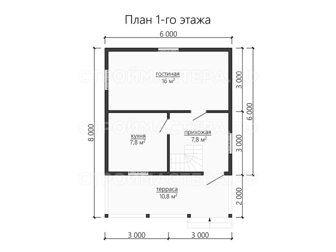 Дом из бруса проект «ДБ-34»