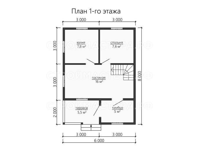 Дом из бруса проект «ДБ-36»