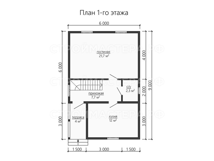 Каркасный дом проект «КД-44»