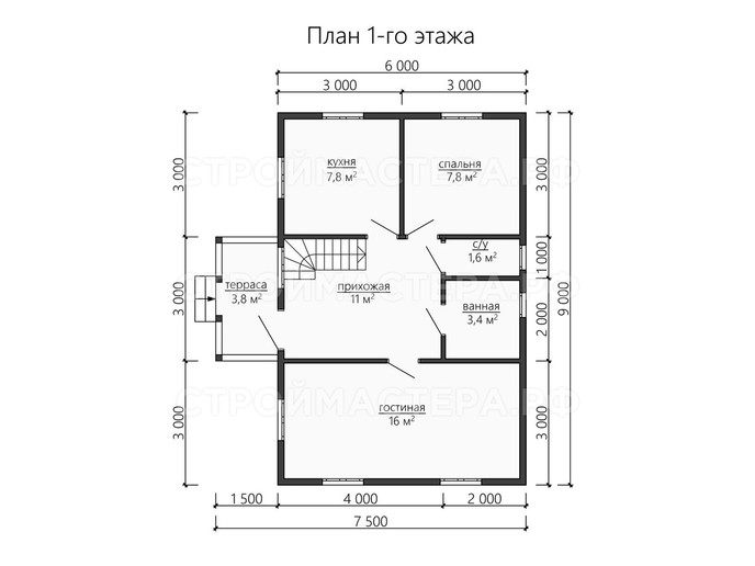 Каркасный дом проект «КД-45»