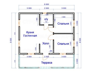 Каркасный дом 8х8 в СНТ Солнечное